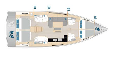 Charter Rental Sailboat Nami in Croatia Layout | Yacht4Less