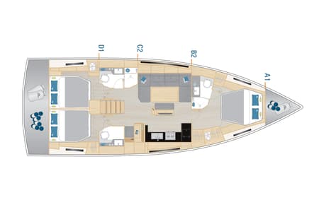 Charter Rental Sailboat Whistler in Croatia Layout | Yacht4Less