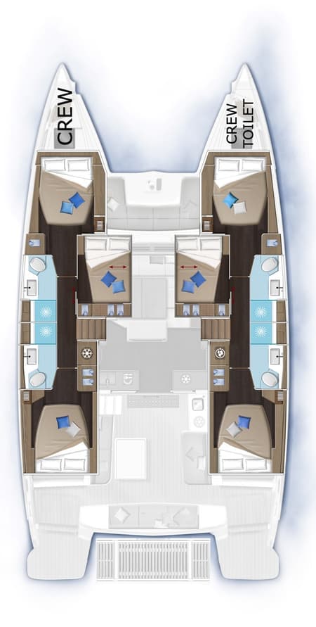 Charter Rental Catamaran Negroni in Croatia Layout | Yacht4Less