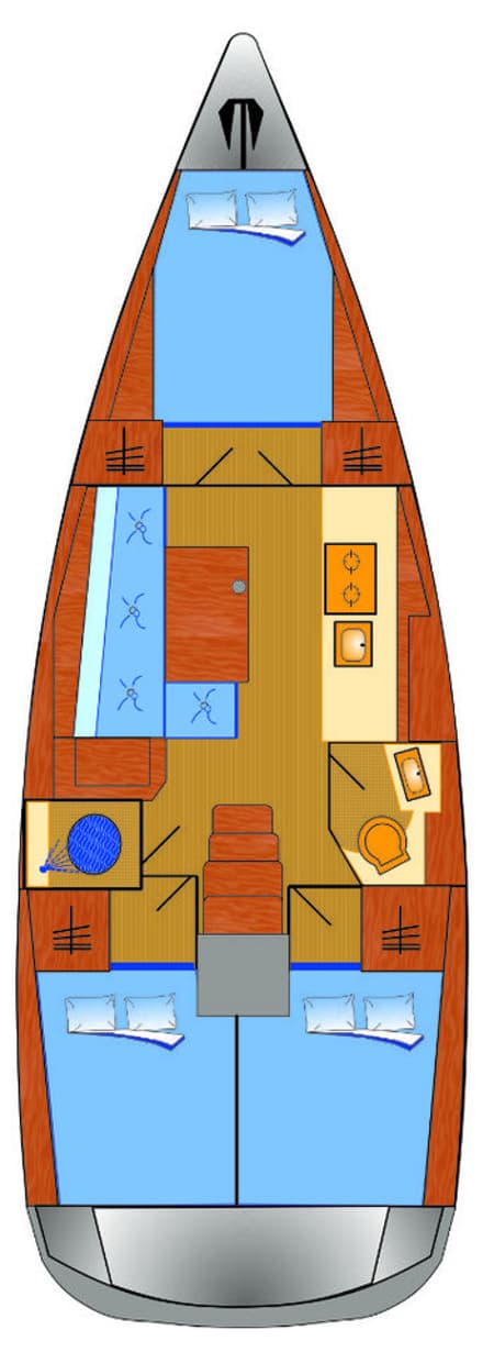 Charter Rental Sailboat Diana in Croatia Layout | Yacht4Less