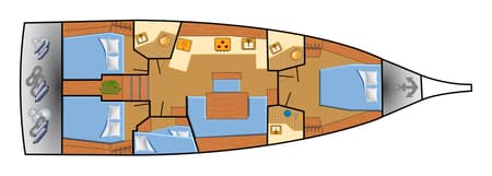 Charter Rental Sailboat Rocket in Croatia Layout | Yacht4Less
