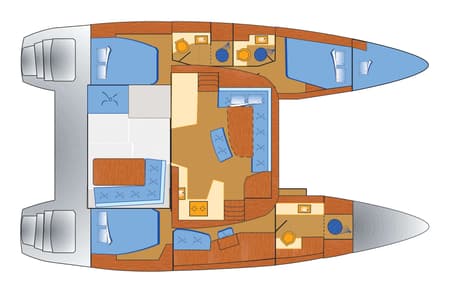 Charter Rental Catamaran Dream of Liberty in Croatia Layout | Yacht4Less