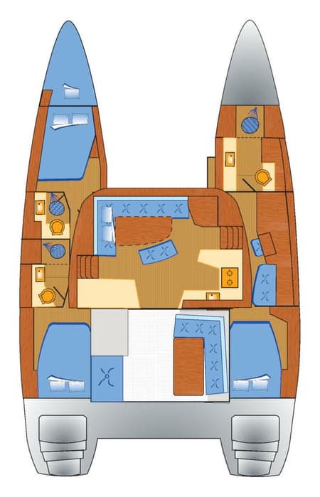 Charter Rental Catamaran Dream of Liberty in Croatia Layout | Yacht4Less