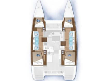 Charter Rental Catamaran Sweet Lota in Croatia Layout | Yacht4Less