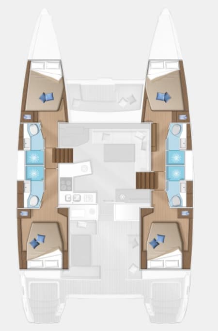 Charter Rental Catamaran Vertigo in Seychelles Layout | Yacht4Less