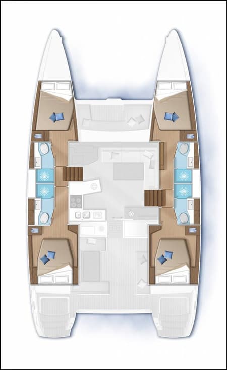 Charter Rental Catamaran Islette in Seychelles Layout | Yacht4Less