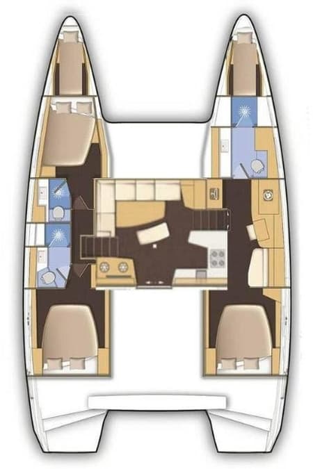 Charter Rental Catamaran Bingo in Seychelles Layout | Yacht4Less