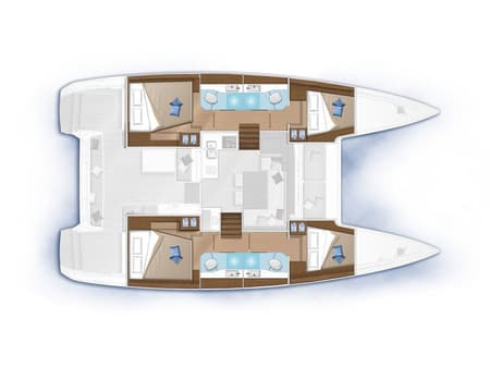 Charter Rental Catamaran Duplo II in Croatia Layout | Yacht4Less