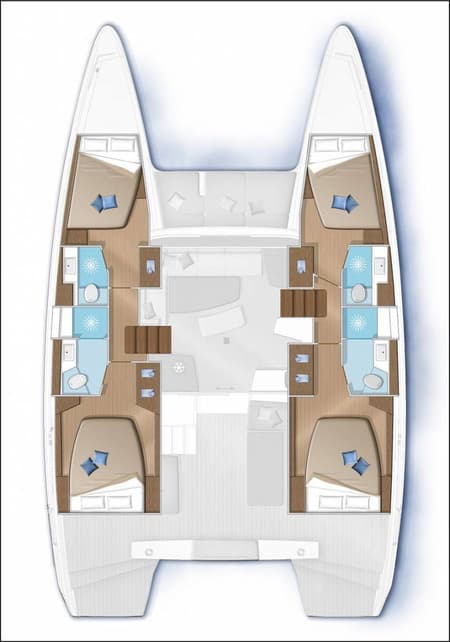 Charter Rental Catamaran Zil 2 in Seychelles Layout | Yacht4Less