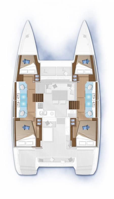 Charter Rental Catamaran Pina Colada in Seychelles Layout | Yacht4Less
