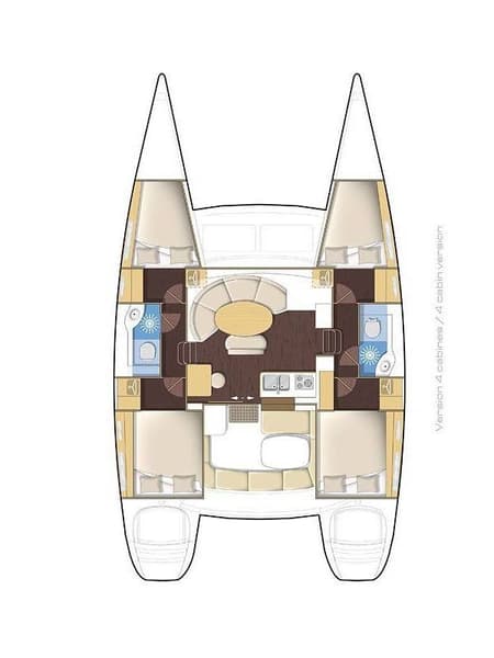 Charter Rental Catamaran Aride in Seychelles Layout | Yacht4Less