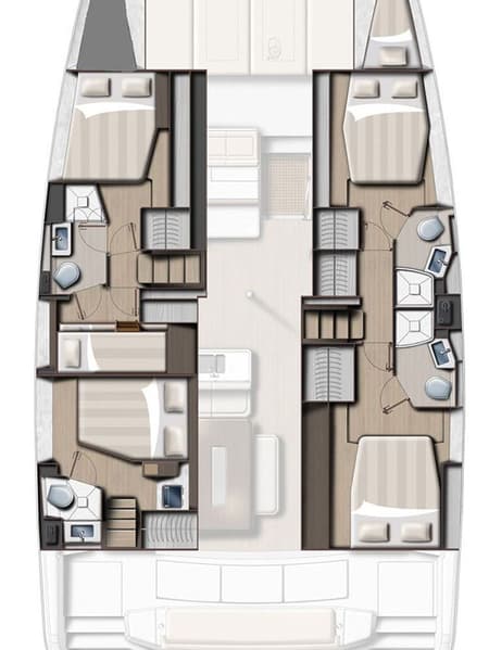 Charter Rental Catamaran Neda in Greece Layout | Yacht4Less