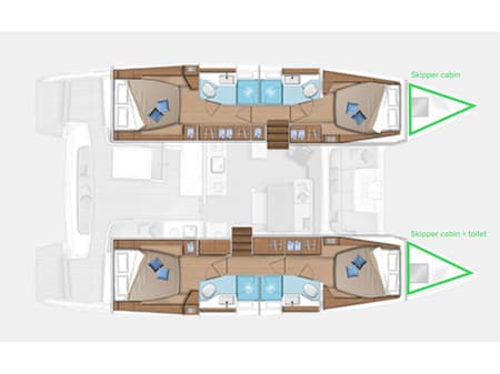 Charter Rental Catamaran Summer Magic in Croatia Layout | Yacht4Less