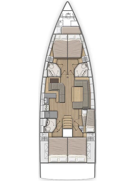 Charter Rental Sailboat South Point in Croatia Layout | Yacht4Less