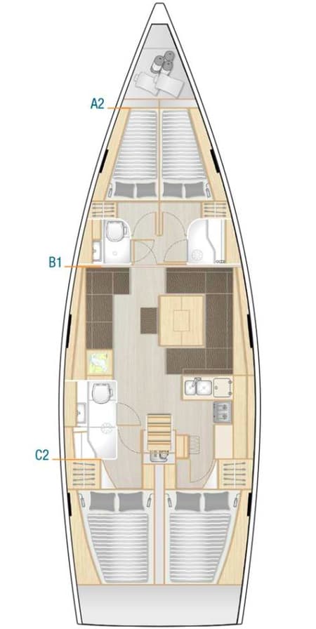 Charter Rental Sailboat Big Blue in Croatia Layout | Yacht4Less