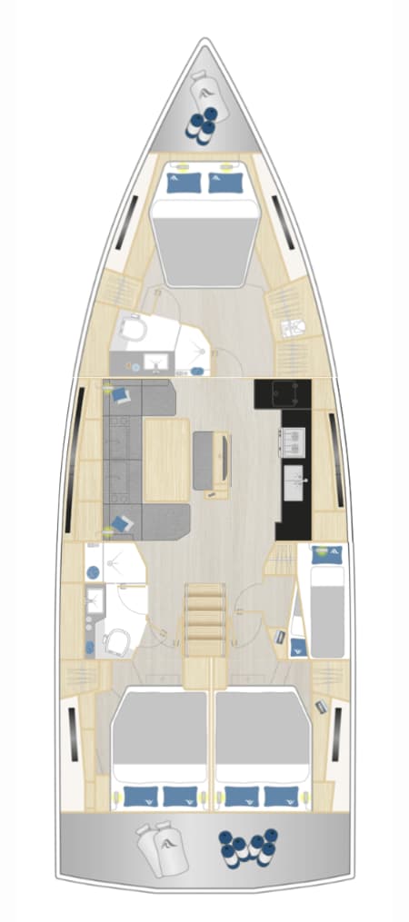 Charter Rental Sailboat Rubi in Croatia Layout | Yacht4Less