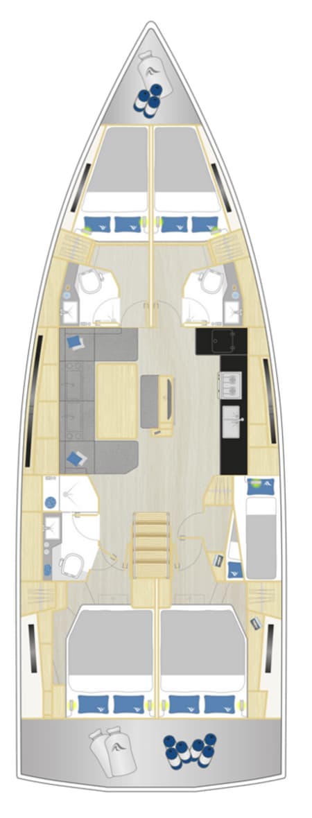 Charter Rental Sailboat White Pearl in Croatia Layout | Yacht4Less