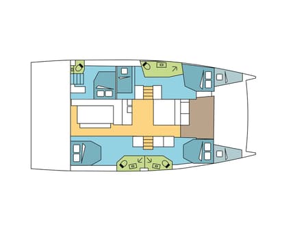 Charter Rental Catamaran Optimus in Croatia Layout | Yacht4Less