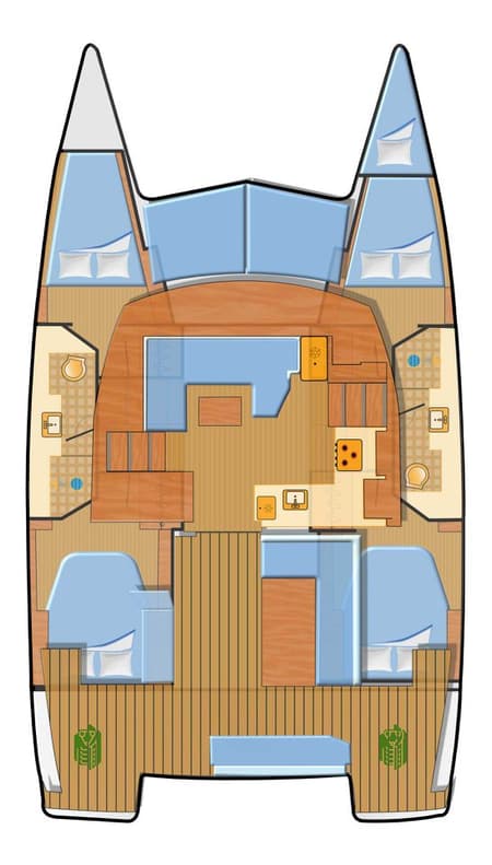 Charter Rental Catamaran Laja in Spain Layout | Yacht4Less