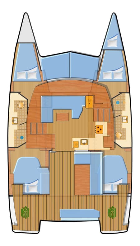Charter Rental Catamaran Laja in Spain Layout | Yacht4Less