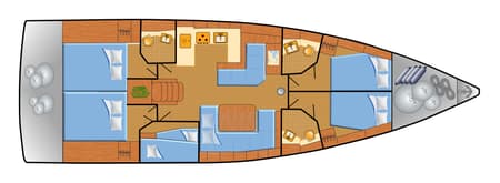 Charter Rental Sailboat Flipper in Spain Layout | Yacht4Less
