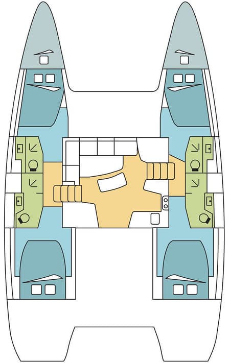 Charter Rental Catamaran Q in BVI Layout | Yacht4Less