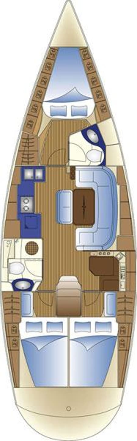 Charter Rental Sailboat Blue Queen in Croatia Layout | Yacht4Less
