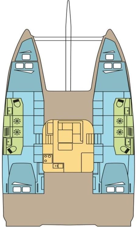 Charter Rental Catamaran SAN BLAS 2 in Greece Layout | Yacht4Less