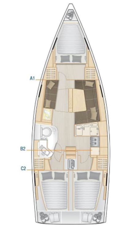 Charter Rental Sailboat Calypso in Croatia Layout | Yacht4Less