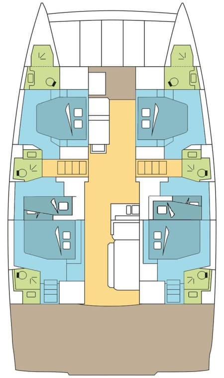 Charter Rental Catamaran SUNFLOWER  in Caribbean Layout | Yacht4Less