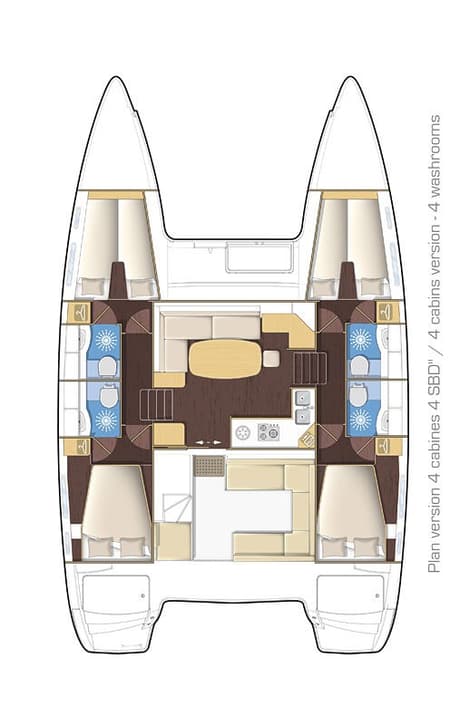 Charter Rental Catamaran Mare Quiero in Turkey Layout | Yacht4Less