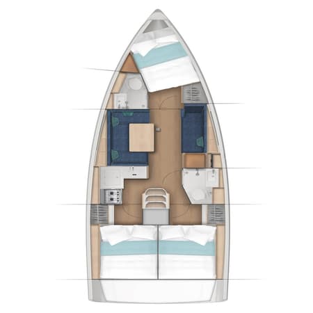 Charter Rental Sailboat Filippos II in Greece Layout | Yacht4Less