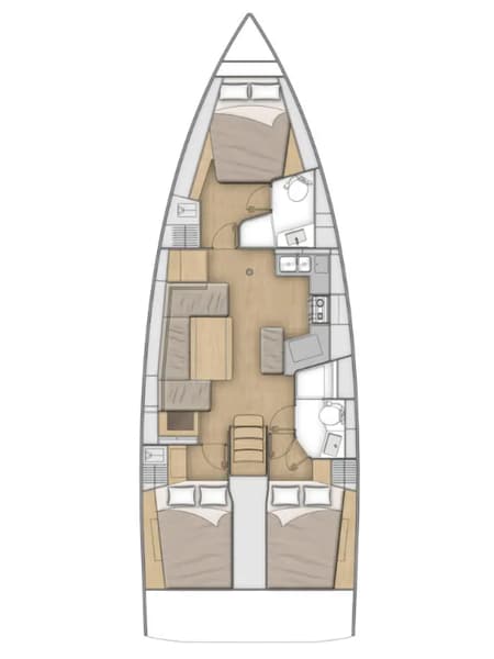 Charter Rental Sailboat Orion in Croatia Layout | Yacht4Less
