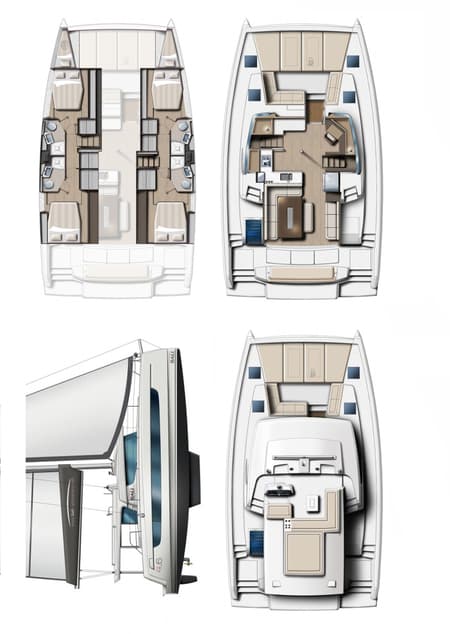 Charter Rental Catamaran Ediba Scorpio in Turkey Layout | Yacht4Less