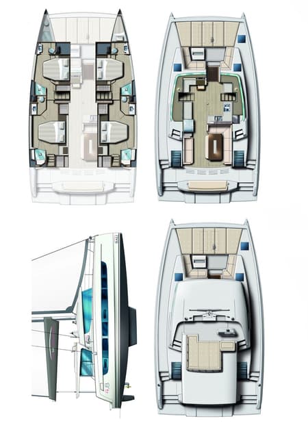 Charter Rental Catamaran Ediba Taurus in Turkey Layout | Yacht4Less
