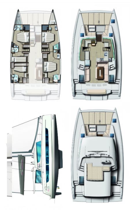 Charter Rental Catamaran Ediba Virgo in Turkey Layout | Yacht4Less