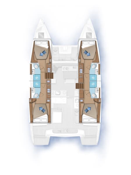 Charter Rental Catamaran Galeb in Croatia Layout | Yacht4Less