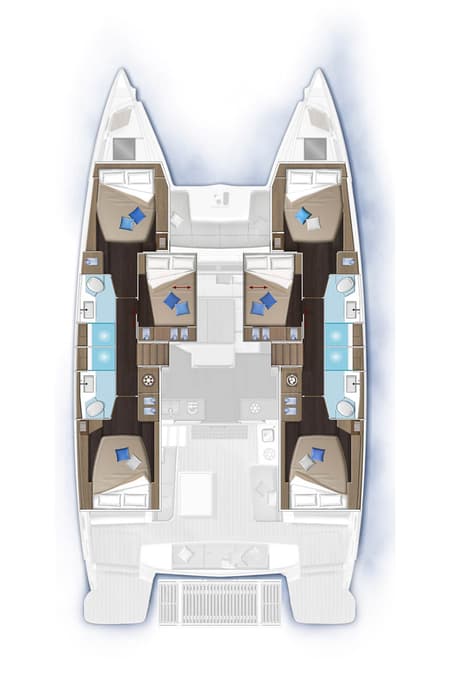 Charter Rental Catamaran Sapphire Seas  in Bahamas Layout | Yacht4Less