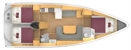 Charter Rental Sailboat Relax in Croatia Layout | Yacht4Less