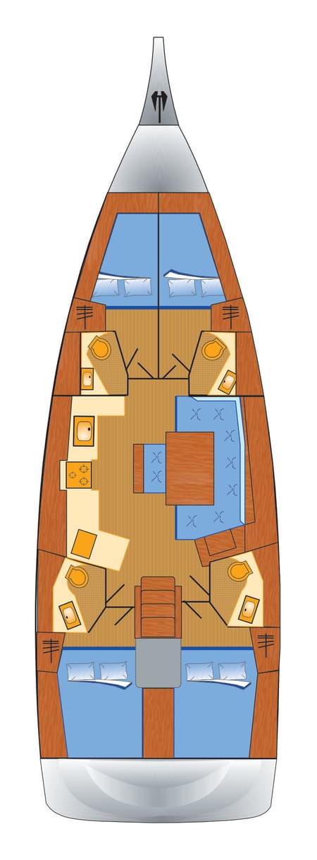 Charter Rental Sailboat Sophia in Spain Layout | Yacht4Less