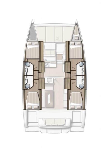 Charter Rental Catamaran Open Office in Croatia Layout | Yacht4Less