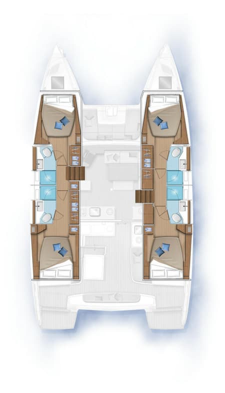 Charter Rental Catamaran Linda II in Croatia Layout | Yacht4Less