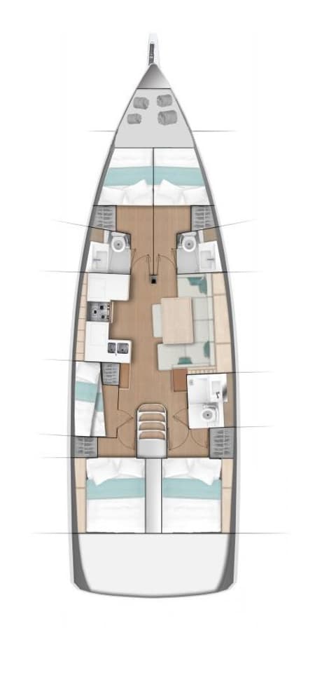 Charter Rental Sailboat Pollux in Croatia Layout | Yacht4Less