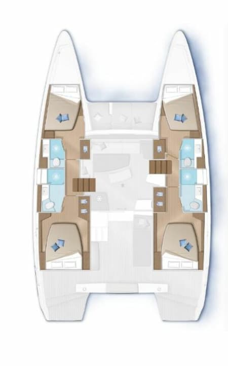 Charter Rental Catamaran Cloud Dancer in Thailand Layout | Yacht4Less