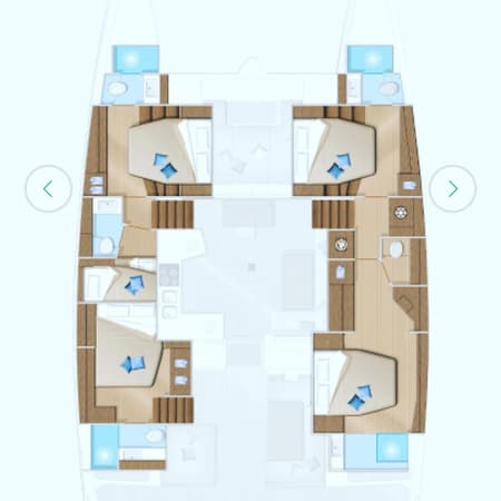 Charter Rental Catamaran Blue Moon in Thailand Layout | Yacht4Less