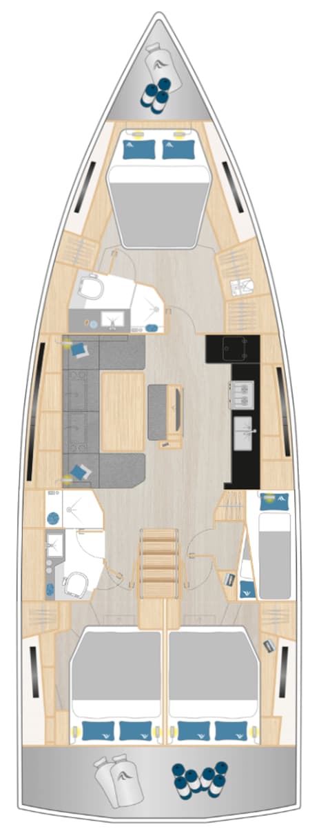 Charter Rental Sailboat Eponyme in France Layout | Yacht4Less