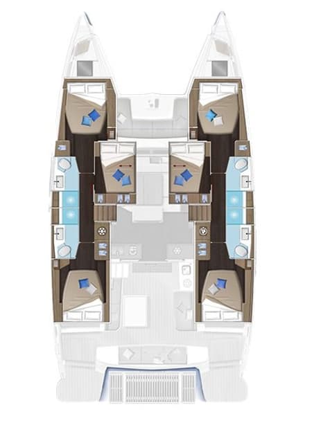 Charter Rental Catamaran Jewel in Greece Layout | Yacht4Less