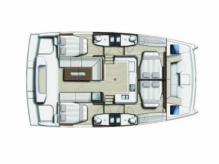 Charter Rental Catamaran Maya Bay 4 in Croatia Layout | Yacht4Less