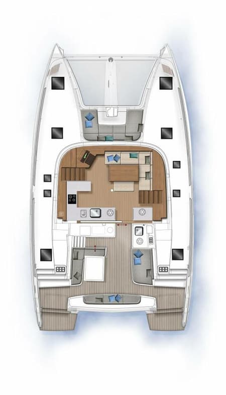 Charter Rental Catamaran Bula in France Layout | Yacht4Less