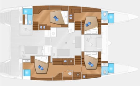 Charter Rental Catamaran Capella in Turkey Layout | Yacht4Less